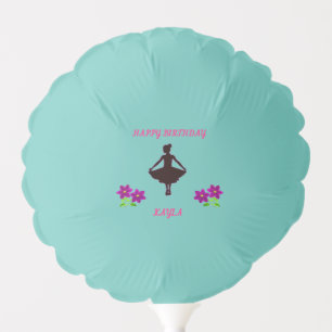 Ballerina blue personalized birthday balloons. balloon
