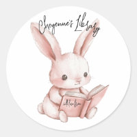 Ballerina Bookplate Sticker for Baby Shower