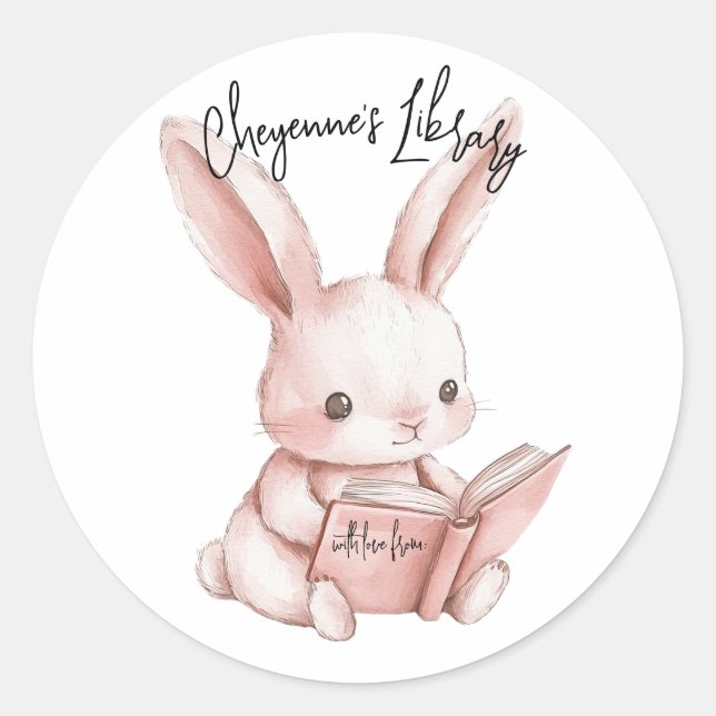 Ballerina Bookplate Sticker for Baby Shower (Front)