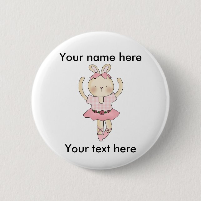 Ballerina Bunny Button (Front)