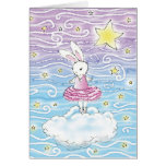 Ballerina Bunny Fantasy Art Blank Card