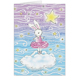 Ballerina Bunny Fantasy Art Blank Card