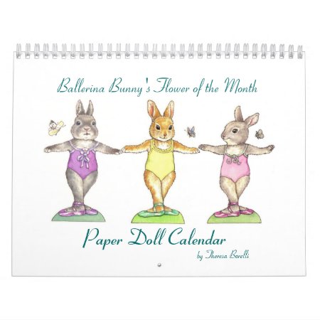 Ballerina Bunny Paper Doll Calendar