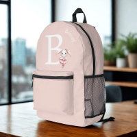 Ballerina Bunny Rabbit Monogram Name Pastel Pink