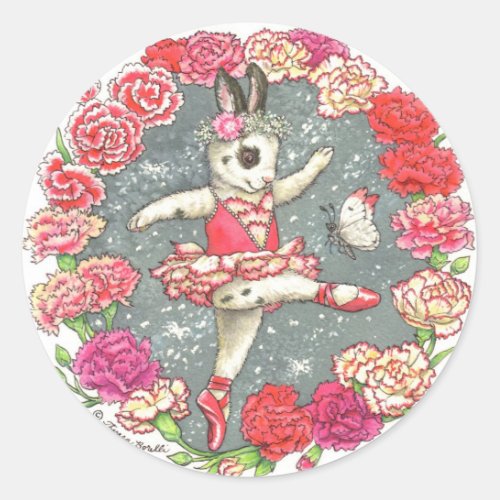 Ballerina Bunny Stickers Carnation