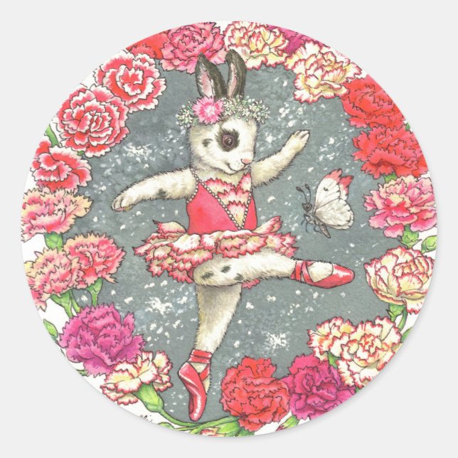 Ballerina Bunny Stickers Carnation (Front)