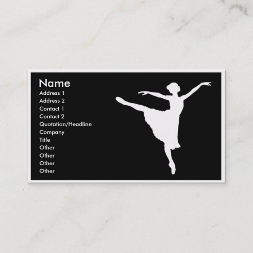 Customizable ballerina Business card