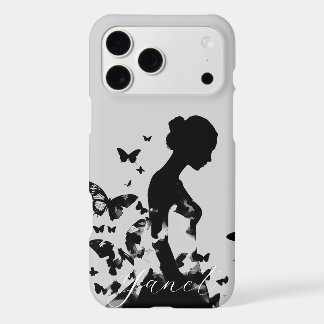 Ballerina & Butterflies Silhouette Modern Ethereal iPhone 17 Pro Max Case