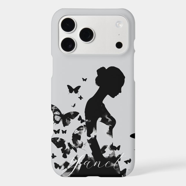 Ballerina & Butterflies Silhouette Modern Ethereal Case-Mate iPhone Case (Back)