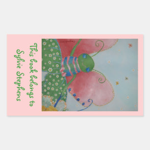 Ballerina butterfly bookplate