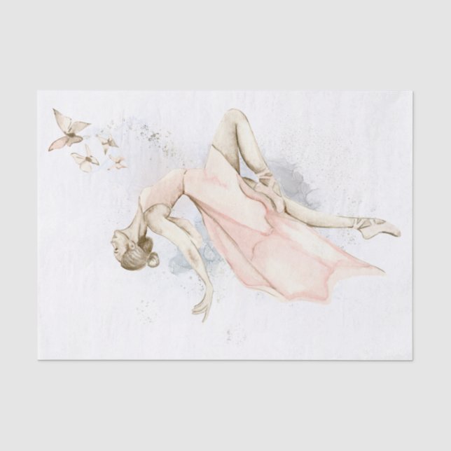 Ballerina Butterfly Watercolor Tissue Paper (Front)