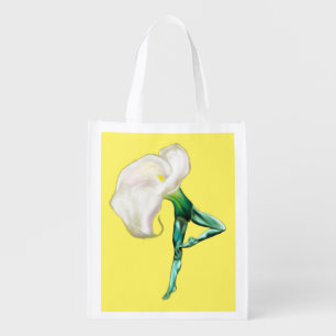 Ballerina Calla Lily Ballet Dancer Grocery Bag