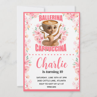 Ballerina Cappuccina Birthday Invitation