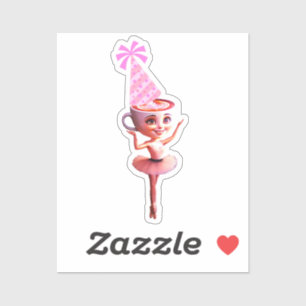 Ballerina Cappuccina in Birthday Party Hat Sticker