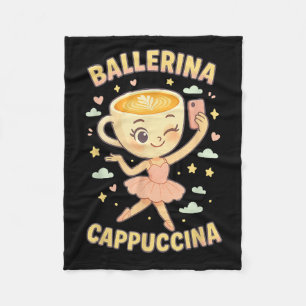 Ballerina Cappuccina Italian Brainrot Viral Meme C Fleece Blanket
