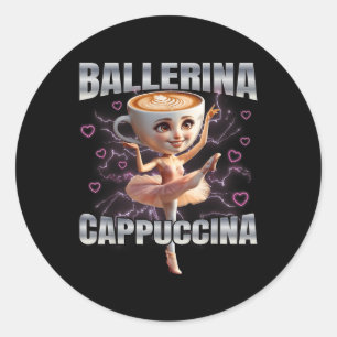 Ballerina Cappuccino Classic Round Sticker