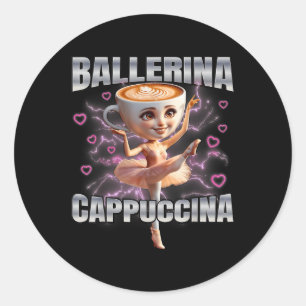 Ballerina Cappuccino Classic Round Sticker