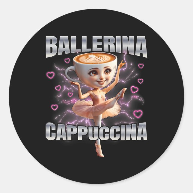 Ballerina Cappuccino  Classic Round Sticker (Front)
