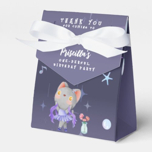 Ballerina Cat Kids Birthday Party Favor Boxes