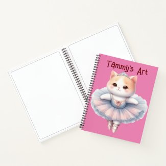 Ballerina Cat Kids Personalized Sketch 