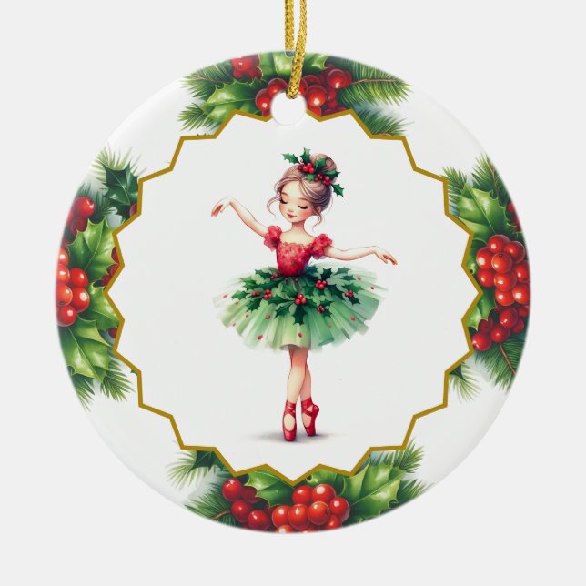 Ballerina Ceramic Ornament (Front)