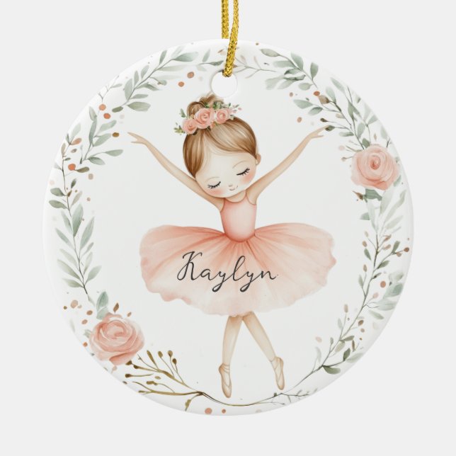 Ballerina Ceramic Ornament (Front)