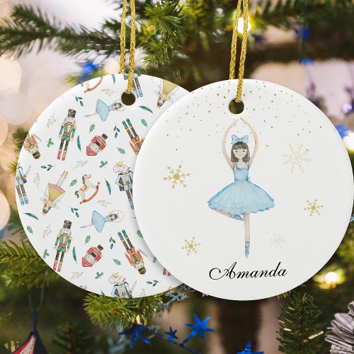 Ballerina Christmas Ceramic Ornament