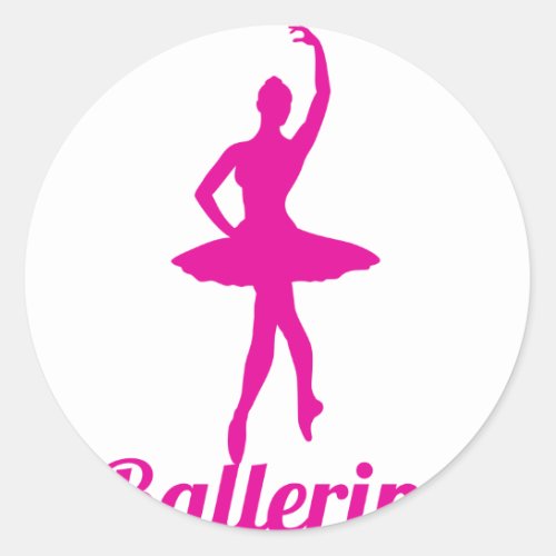 Ballerina Classic Round Sticker