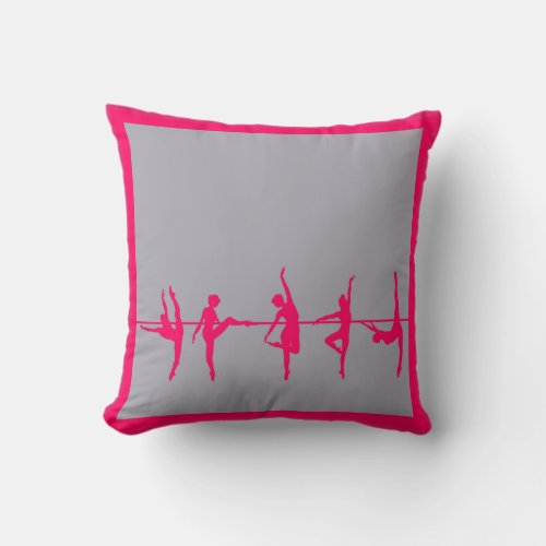 Ballerina Classroom Dance Studio Pink Pillow