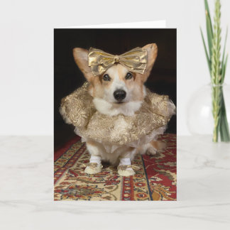 Ballerina Corgi Birthday Card