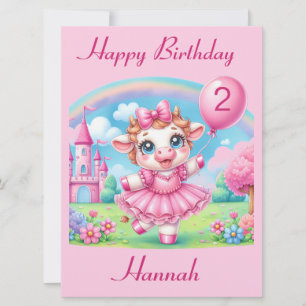 Ballerina Cow Customizable Birthday Card