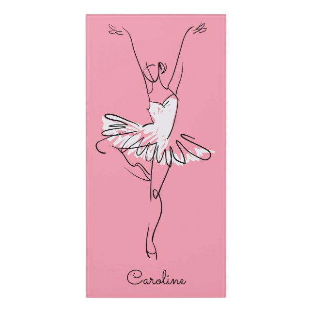 Ballerina custom name & color door sign (Classic Front Vert)