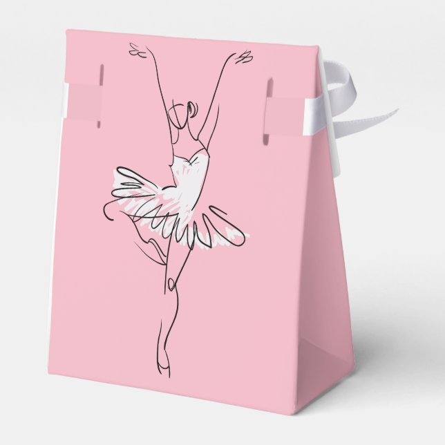 Ballerina custom name & color favor box (Back Side)