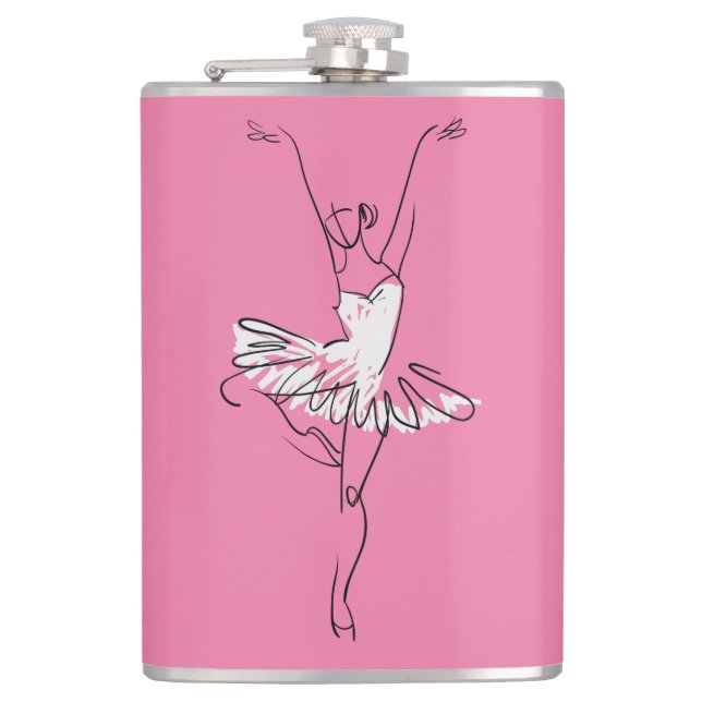 Ballerina custom name & color flask (Front)