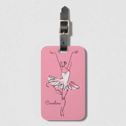 Ballerina custom name  color luggage tag