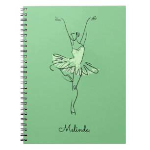 Ballerina custom name & color notebook