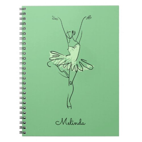Ballerina custom name  color notebook
