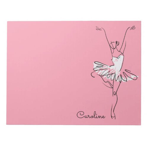 Ballerina custom name  color notepad