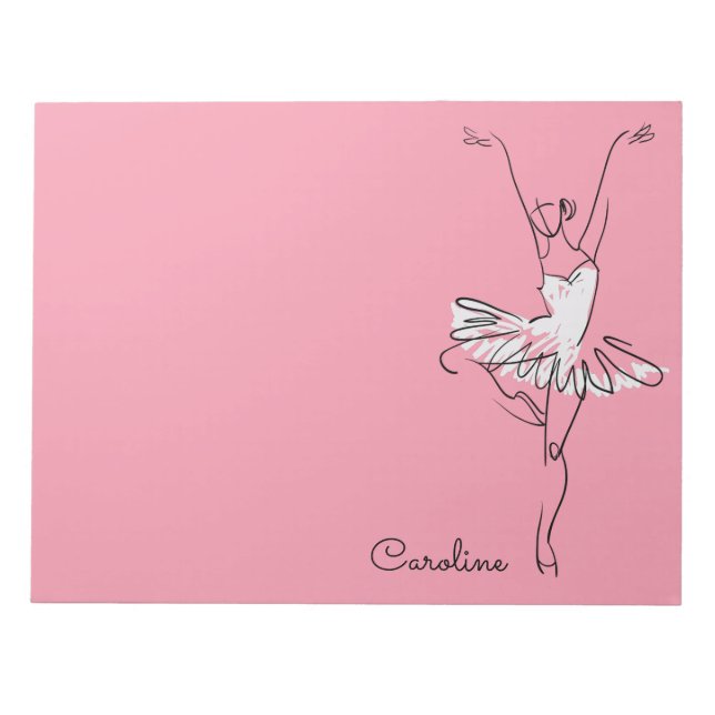 Ballerina custom name & color notepad (Front)