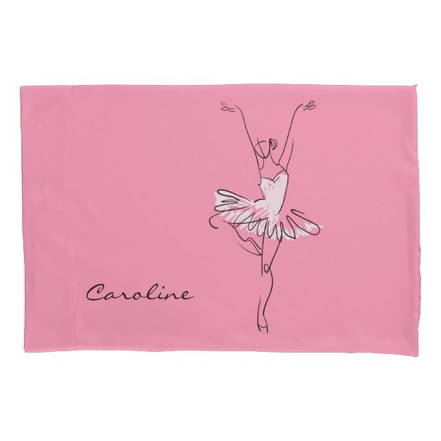 Ballerina custom name & color pillowcases (Front)
