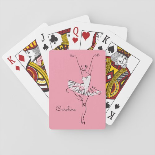 Ballerina custom name  color playing cards