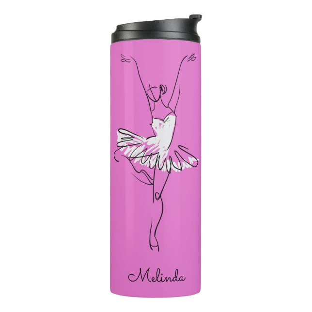Ballerina custom name & color tumbler (Rotated Left)