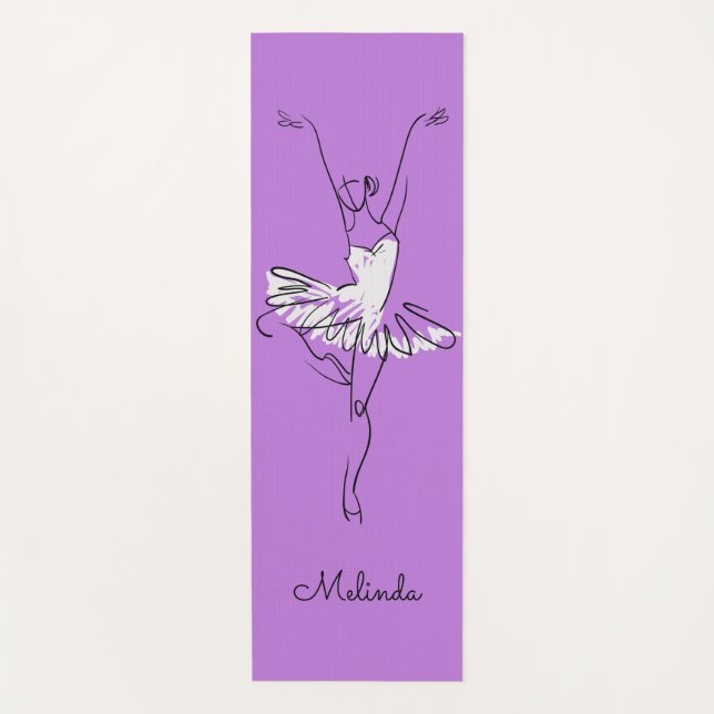 Ballerina custom name & color yoga mat (Front)