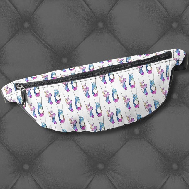 Ballerina Cute Ballet Fanny Pack (Cute Blue Pink Ballerina Shoes Watercolor Ballet Fanny Pack)