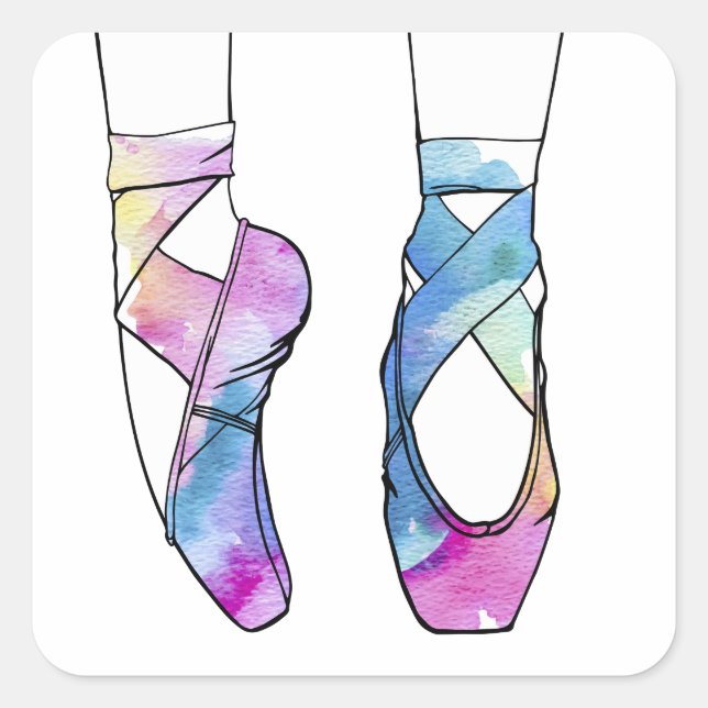 Ballerina Cute Ballet Square Sticker (Front)