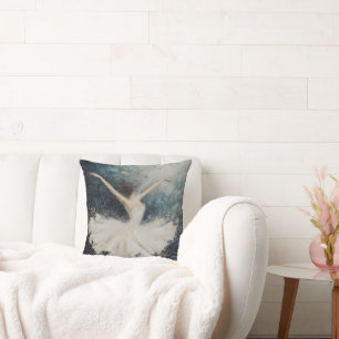 Ballerina Dance Abstract Art Throw Pillow