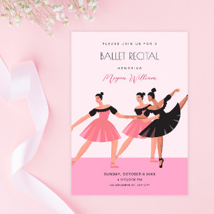 Ballerina dance ballet recital invitation