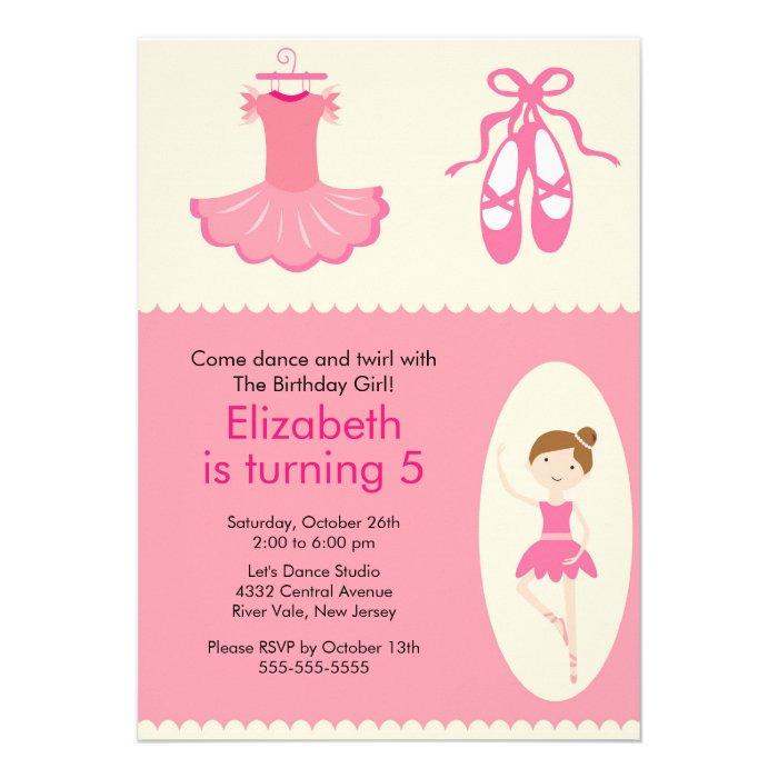 Ballerina Dance Birthday Invitation