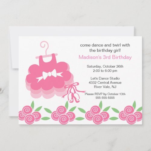 Ballerina Dance Birthday Invitation