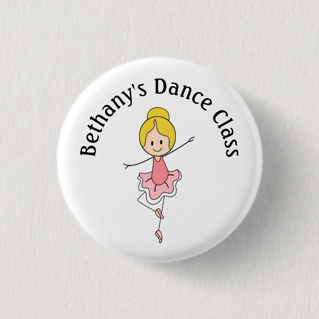 Ballerina Dance Class Button (Front)